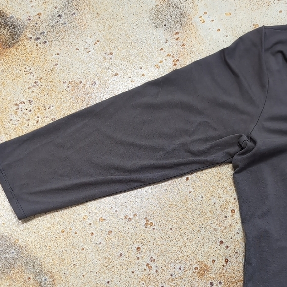 Eileen Fisher | Gray Stretchy Mini Dress with V Neck and 3/4 Sleeves Size XL 1X - Picture 8 of 8
